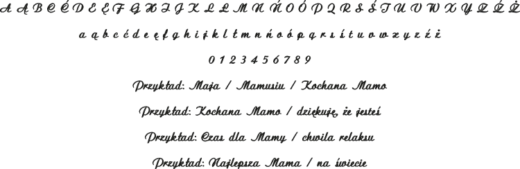 Wzornik liter i przykładowych napisów do haftu